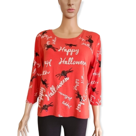 Onque Casuals Embellished Halloween Top - Picture 1 of 8